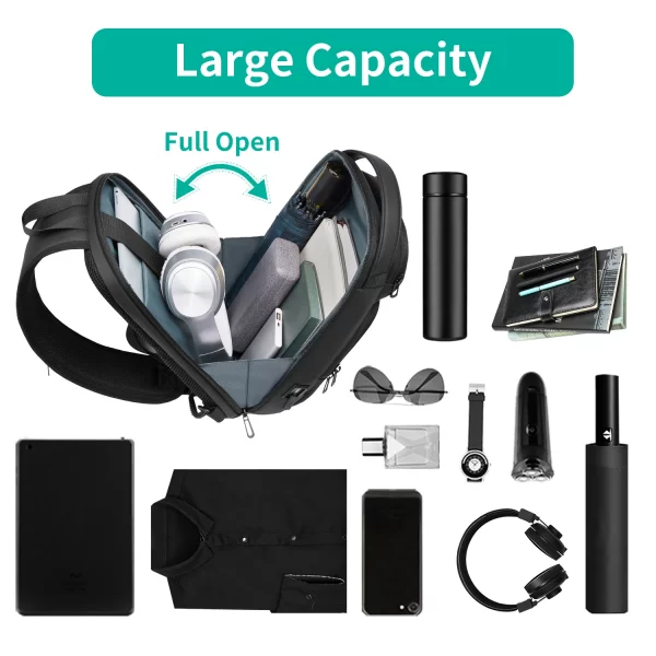 Men Waterproof Multifunction Crossbody Bag - Image 2