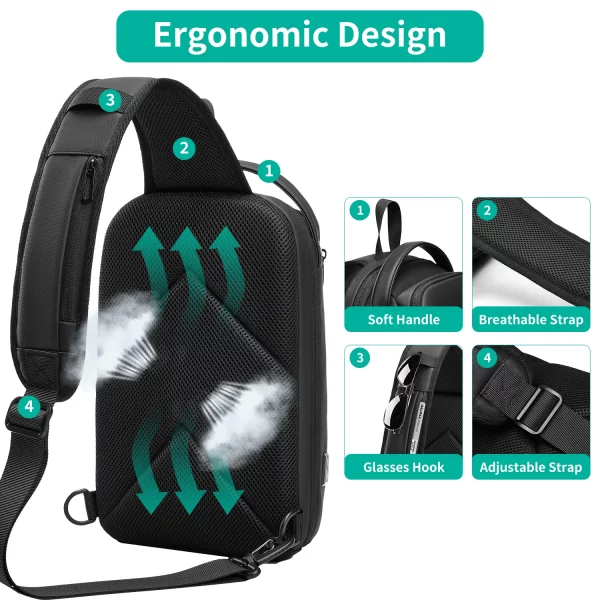 Men Waterproof Multifunction Crossbody Bag - Image 4