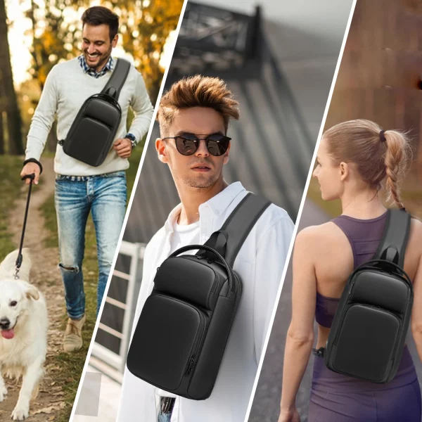 Men Waterproof Multifunction Crossbody Bag - Image 5