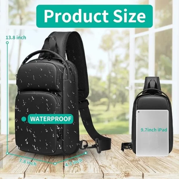 Men Waterproof Multifunction Crossbody Bag - Image 6