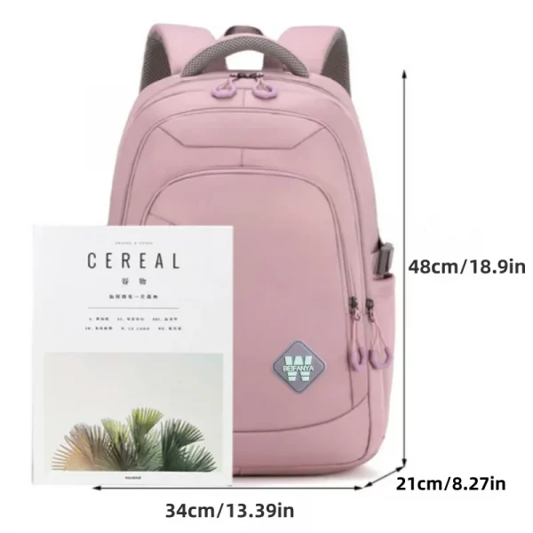 Nylon Backpack For Women With Large Capacity And Sturdy Shoulder Water Resistant - Image 2