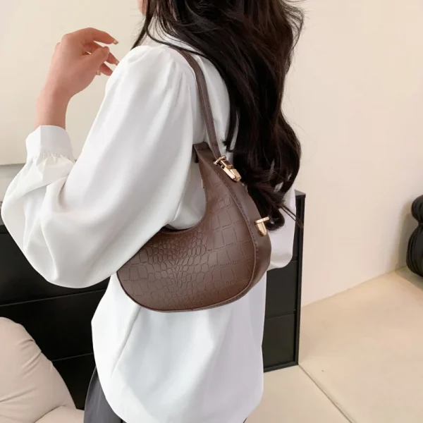 PU Leather Women Luxury Designer Hobo Bag - Image 3