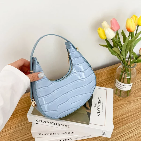 PU Leather Women Luxury Designer Hobo Bag - Image 4