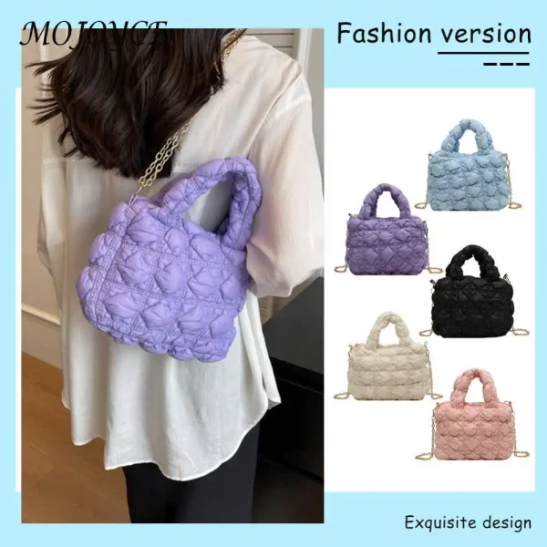 Women Hobo Bag Solid Cotton - Image 2